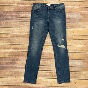 DL1961 Margaux Instasculpt Ankle Skinny Jeans in Stealth Distressed